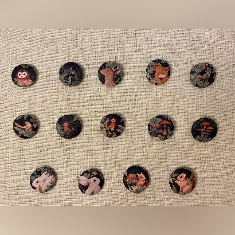 10 hand made animal buttons for sewing, 30mm/3cm